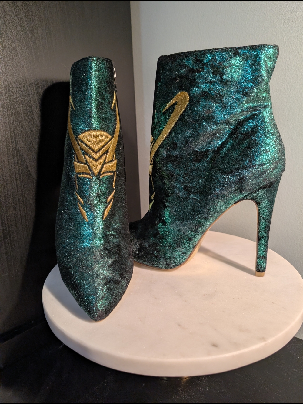 Loki Her Universe W11 Embroidered Stiletto Ankle Boots